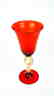VENETIAN GOBLET RED WITH GOLD 24k - MADE MURANO GLASS - 2