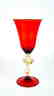 VENETIAN GOBLET RED WITH GOLD 24k - MADE MURANO GLASS - 3