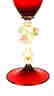 VENETIAN GOBLET RED WITH GOLD 24k - MADE MURANO GLASS - 6