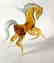 Figurine of horse amber coloured hand blown glass 13x11 - 2