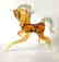 Figurine of horse amber coloured hand blown glass 13x11 - 3