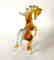 Figurine of horse amber coloured hand blown glass 13x11 - 5