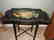 Vintage Wood Hand Painted Tole Serving Tray with Wood - 2