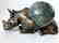Vintage statue bronze Rhino Serpentine shpere ø80mm