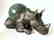 Vintage statue bronze Rhino Serpentine shpere ø80mm - 4