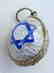 RUSSIAN SILVER ENAMEL ANTIQUE EGG SHAPE PENDANT w/ STAR