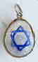 RUSSIAN SILVER ENAMEL ANTIQUE EGG SHAPE PENDANT w/ STAR - 2