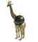 Vintage statue bronze Giraffe Serpentine shpere ø60mm