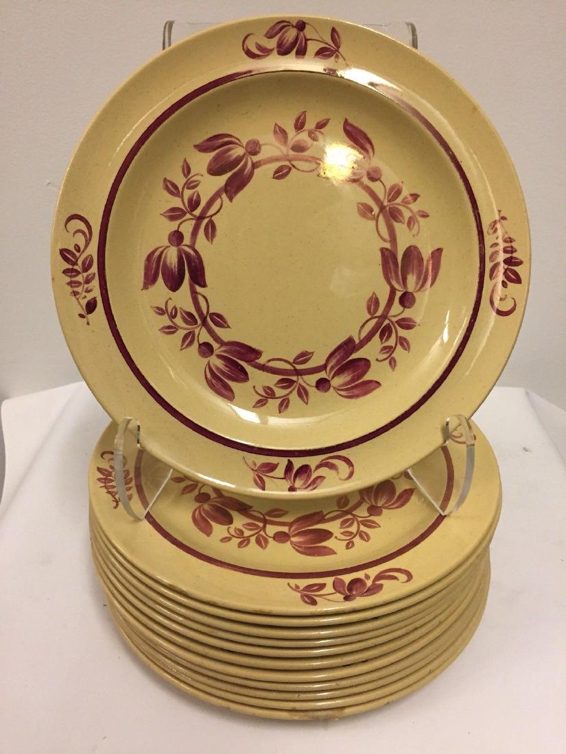 12 Antique Wedgwood Caramel Colored Lunch Plates, 1900 (1 of 7)