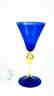 VENETIAN GOBLET BLUE WITH GOLD 24k - MADE MURANO GLASS