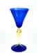 VENETIAN GOBLET BLUE WITH GOLD 24k - MADE MURANO GLASS - 2