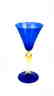 VENETIAN GOBLET BLUE WITH GOLD 24k - MADE MURANO GLASS - 3