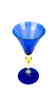 VENETIAN GOBLET BLUE WITH GOLD 24k - MADE MURANO GLASS - 4