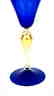 VENETIAN GOBLET BLUE WITH GOLD 24k - MADE MURANO GLASS - 6