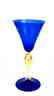 VENETIAN GOBLET BLUE WITH GOLD 24k - MADE MURANO GLASS - 7