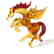 Figurine of Pegasus the winged horse amber coloured