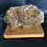 Antique statue Baltic amber rough stone on the wood - 4