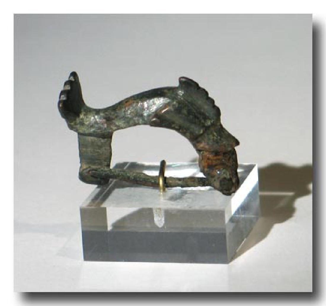 Roman Bronze Fibula, Diving Dolphin, 2nd Century A.D. (1 of 6)