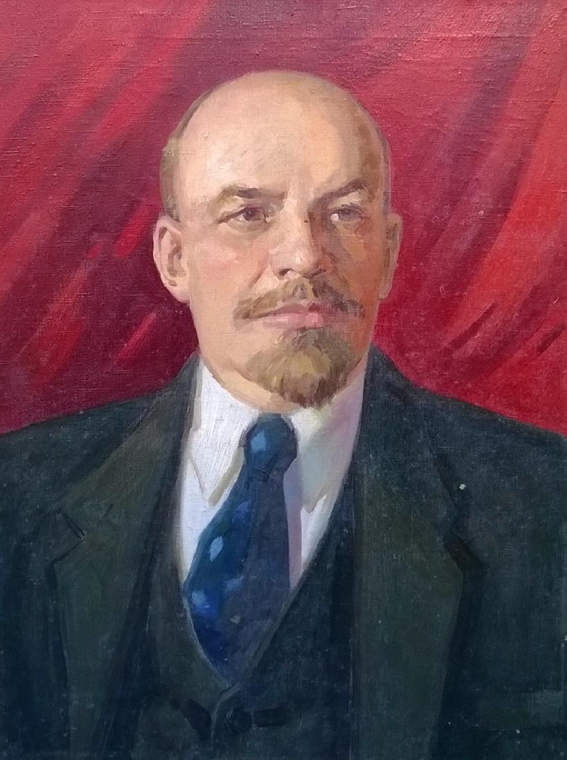Portrait of Lenin Oil on canvas 1960s (1 of 10)