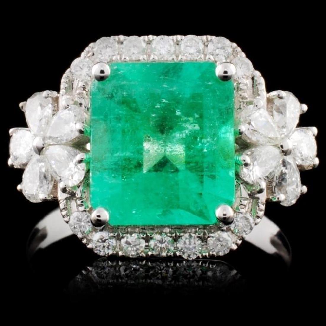 18k white gold 2.60 ct EMERALD & DIAMOND RING (1 of 4)