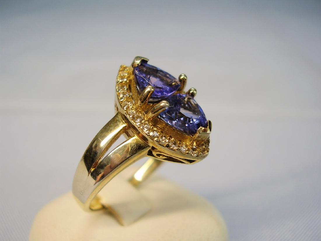 Tanzanite Ring with 2 triangle cut stones (1 of 8)