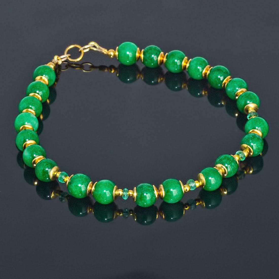 Imperial Emerald Green Jade Bracelet with Colombian (1 of 5)