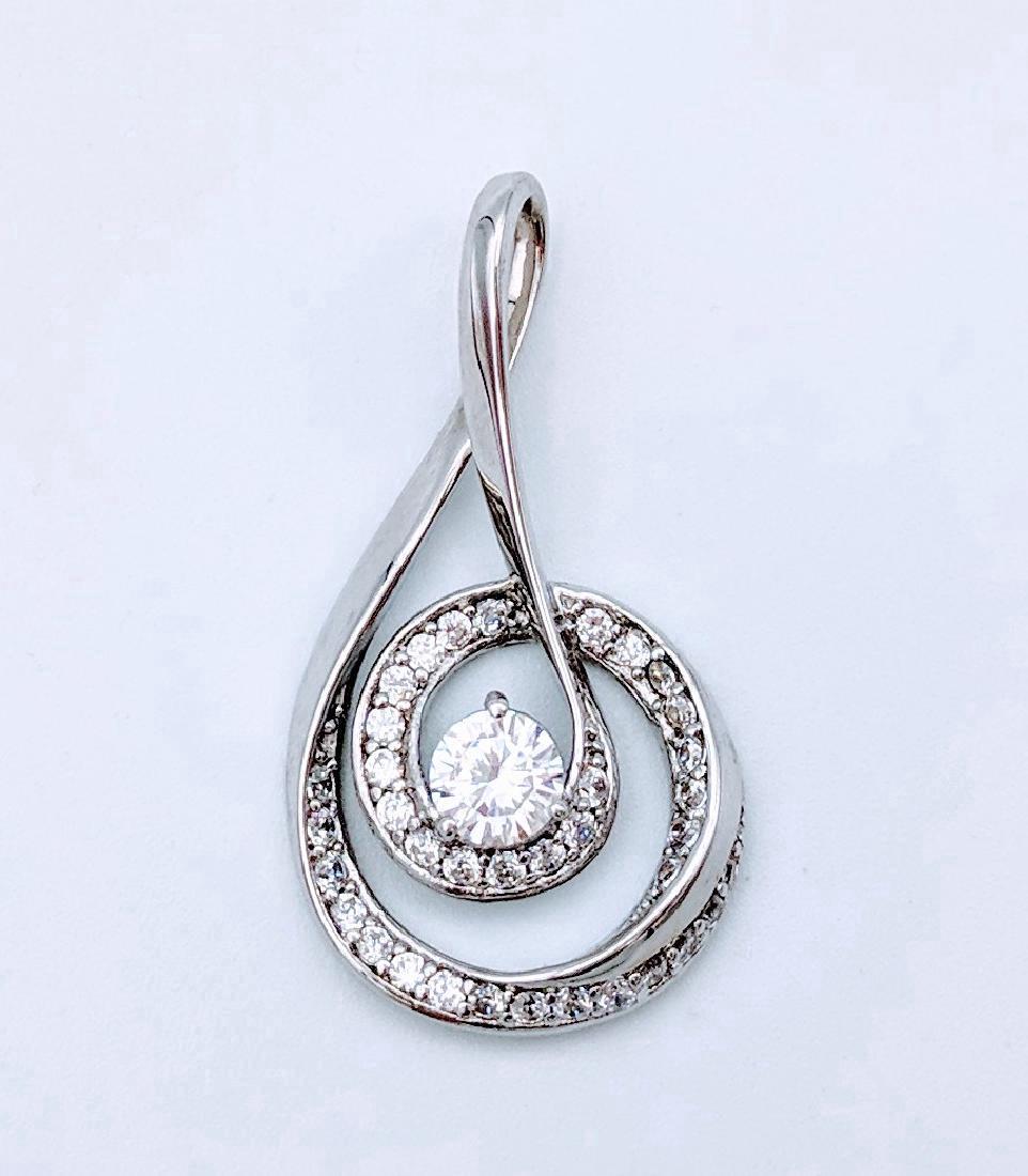 Sterling Silver Cubic Zirconia Music Pendant, 1.61ctw (1 of 3)