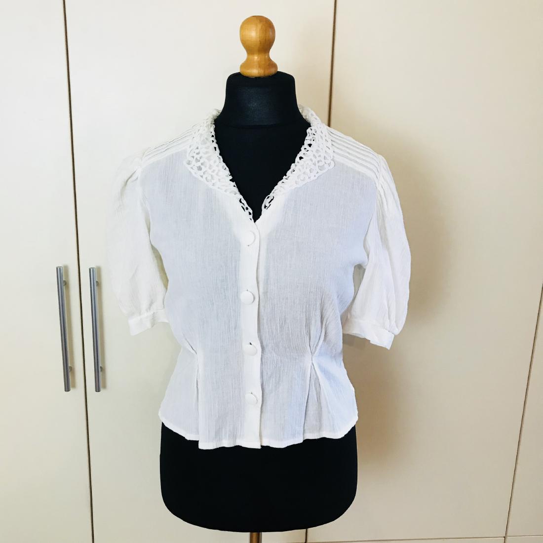 Vintage Women's White Summer Blouse Shirt Top Size EUR (1 of 7)