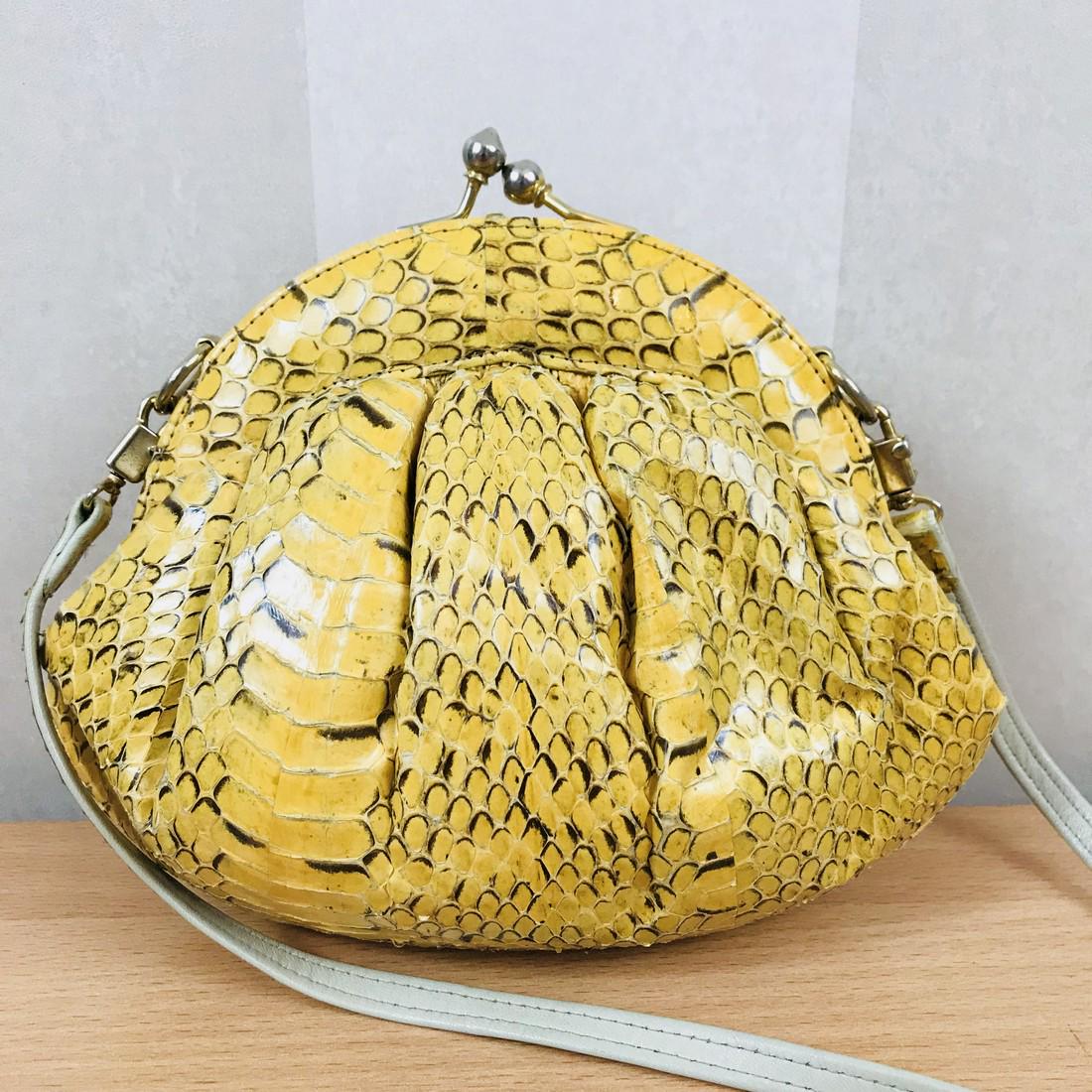 Vintage Snakeskin Leather Small Shoulder Bag (1 of 7)