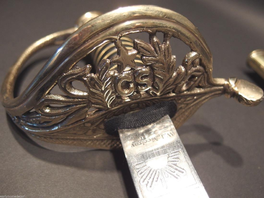 W.J. McElroy Civil War Officers Confederate CS Sword (1 of 7)
