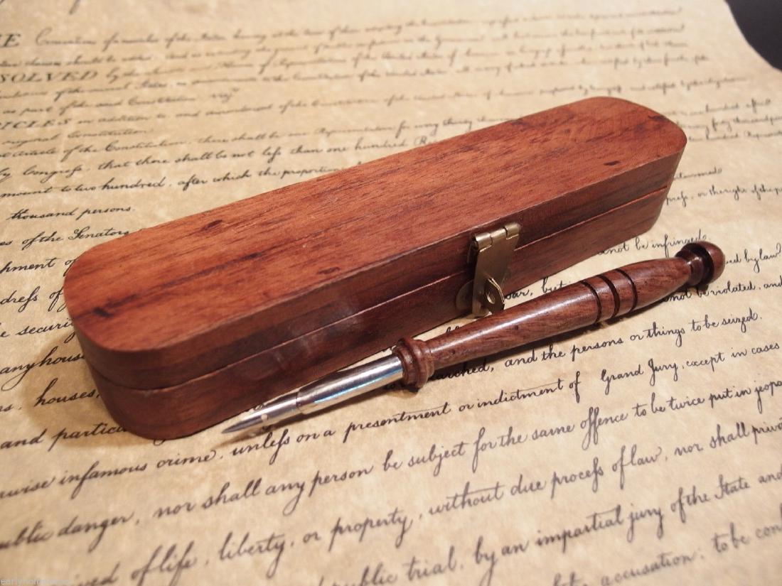 Turned Wood Calligraphy Pen w Box set (1 of 5)