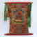 Vintage Tibetan Buddhism Zitan Wood Inlay Jade Tangka