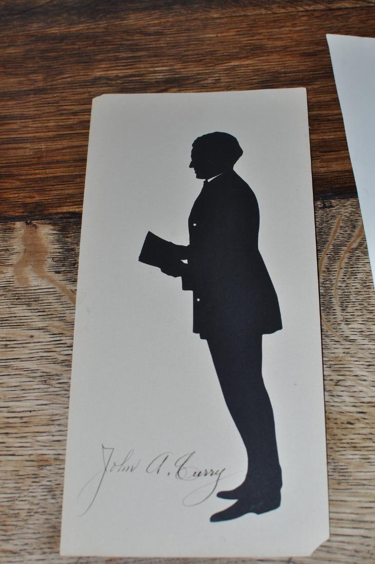 Autographed silhouette of John Curry: Date/Period: circa 1920 Materials: Paper silhouete, autographed in pen Dimensions: 12" x 5.5" backing Description: by Beatrix Sherman, Curry was the police chief of Niagara Falls, NY Please note that