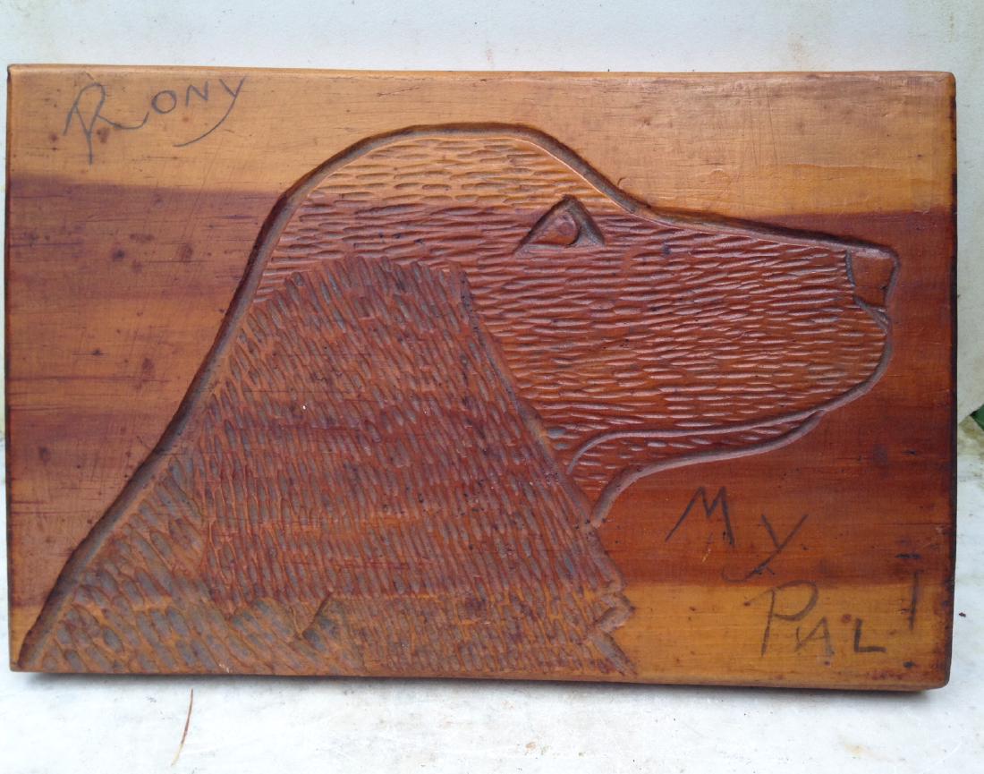 Folk art carved plaque (1 of 3)