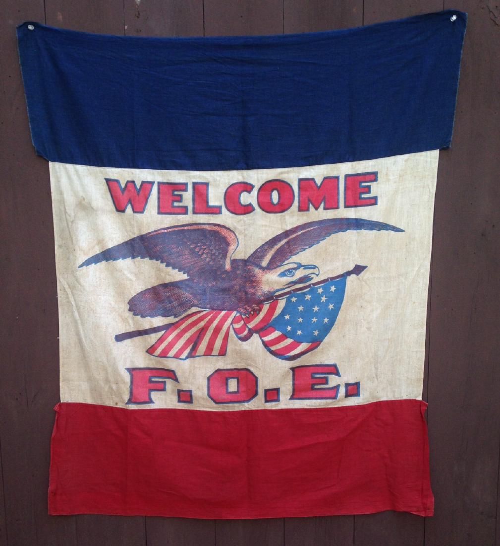 1930's cotton fraternal eagle banner (1 of 4)