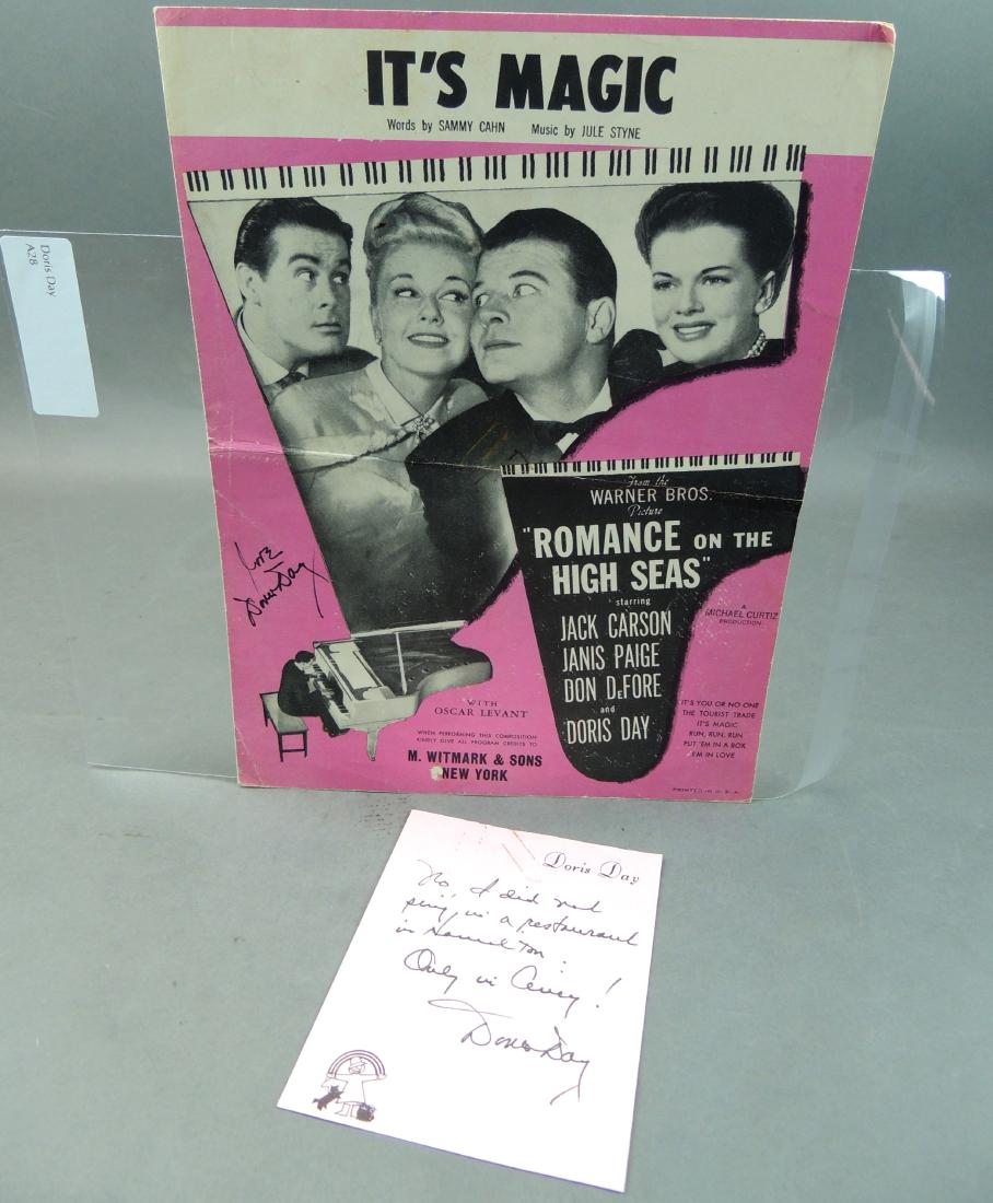 Doris Day Signed 1948 Music Sheet & Personalized Memo (1 of 5)