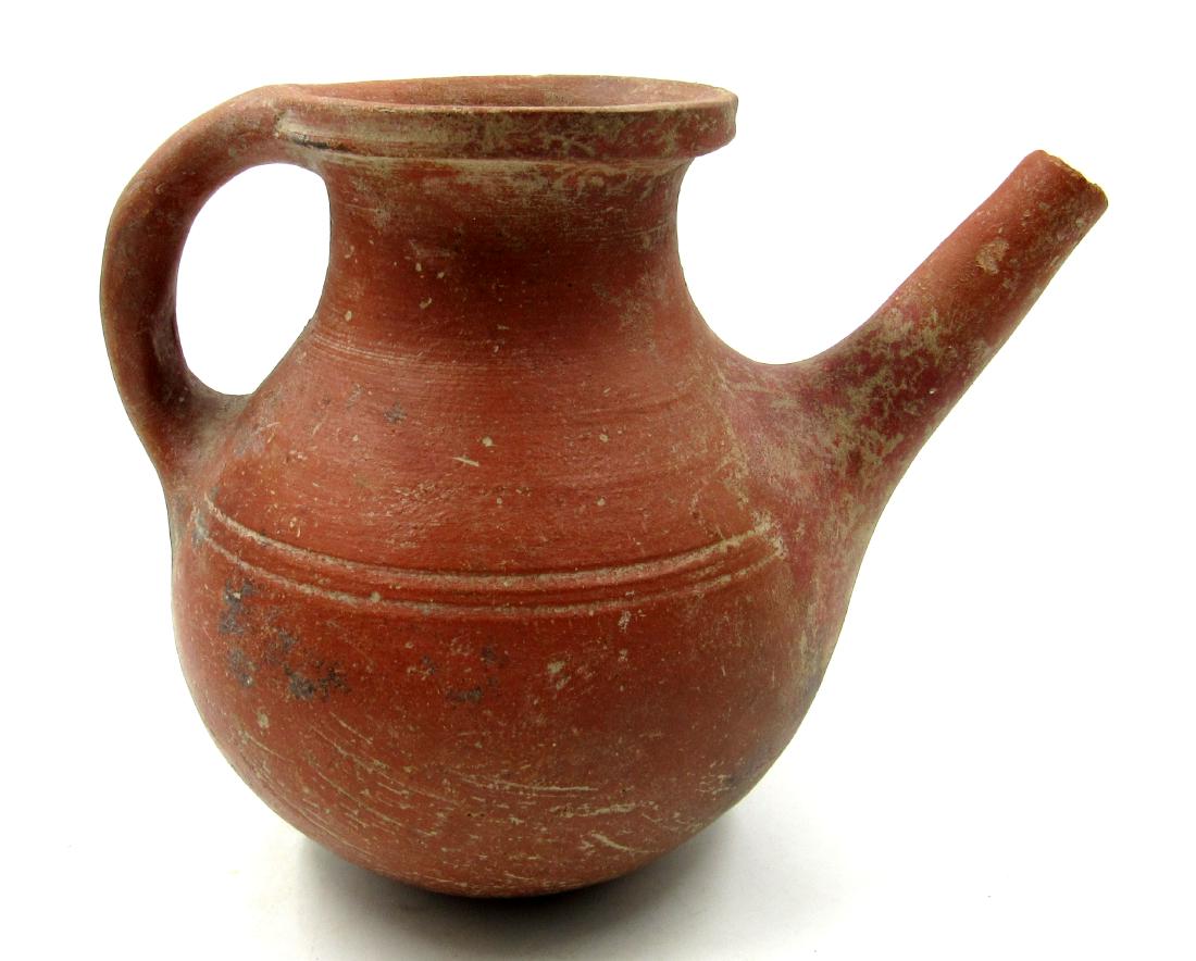 Ancient Roman Terracotta Redware Pouring Jar with (1 of 5)