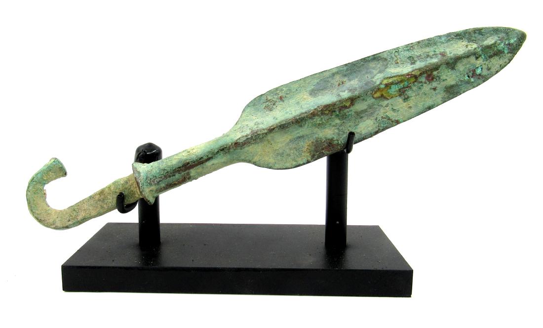 Ancient Greek Bronze Spear with Display Stand (1 of 3)