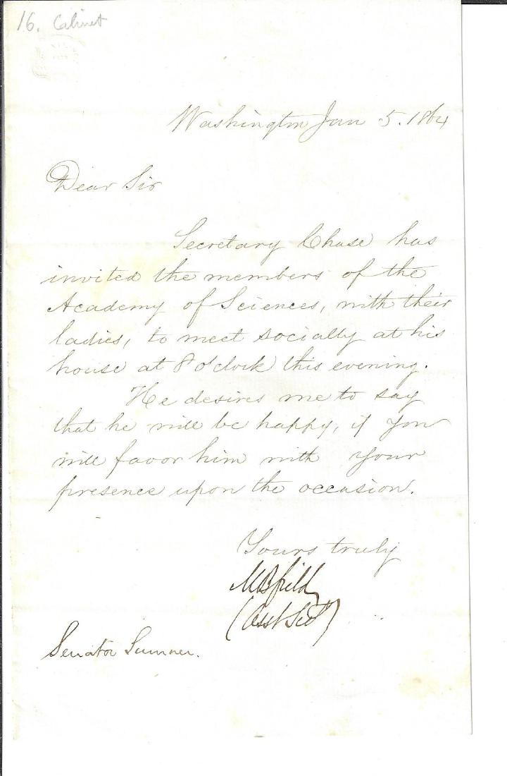 1864 Manuscript Invitation Lincoln Cabinet (1 of 1)
