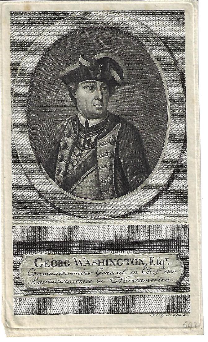 18th C Engraving George Washington by Fritzsch (1 of 1)