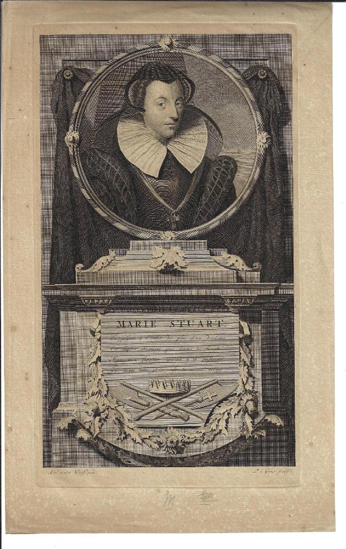 1713 Fine Engraving of Mary Queen of Scots (1 of 1)