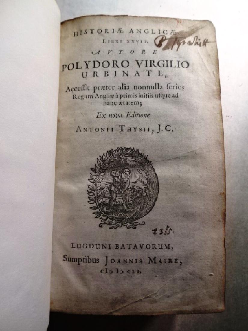 1651 Leather Historiae Anglicae Libri XXVII Polydoro (1 of 4)