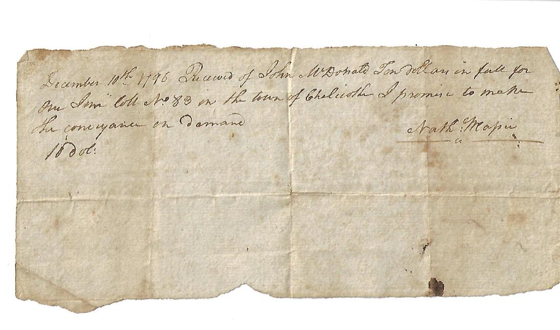 1796 Manuscript Recipt Ohio Nathaniel Massie Signed (1 of 2)