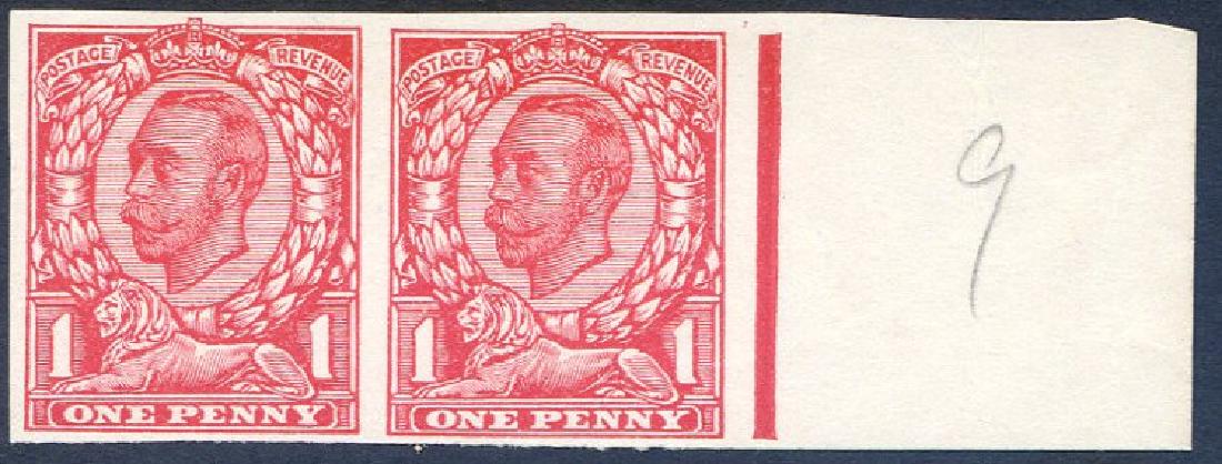 Stamp KGV 1d Marginal Pair on John Dickinson Paper: Stamp KGV 1d Marginal Pair on John Dickinson Paper Mint No Gum (As Issued) Please note that this lot has a confidential reserve. When you leave a bid in advance of the auction, submit your maximum. Th