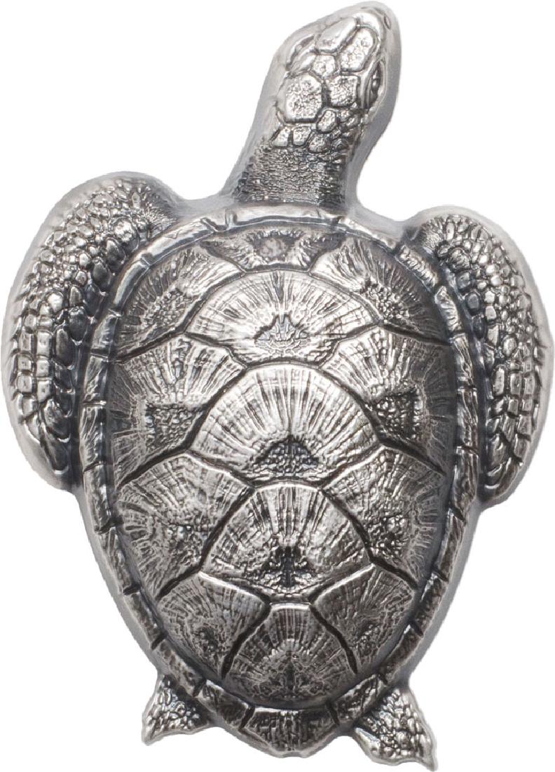 SEA TURTLE Shaped Silver Coin 10$ Palau 2017 (1 of 5)