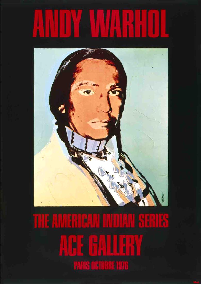 Andy Warhol Offset Lithograph American Indian (Black) (1 of 1)