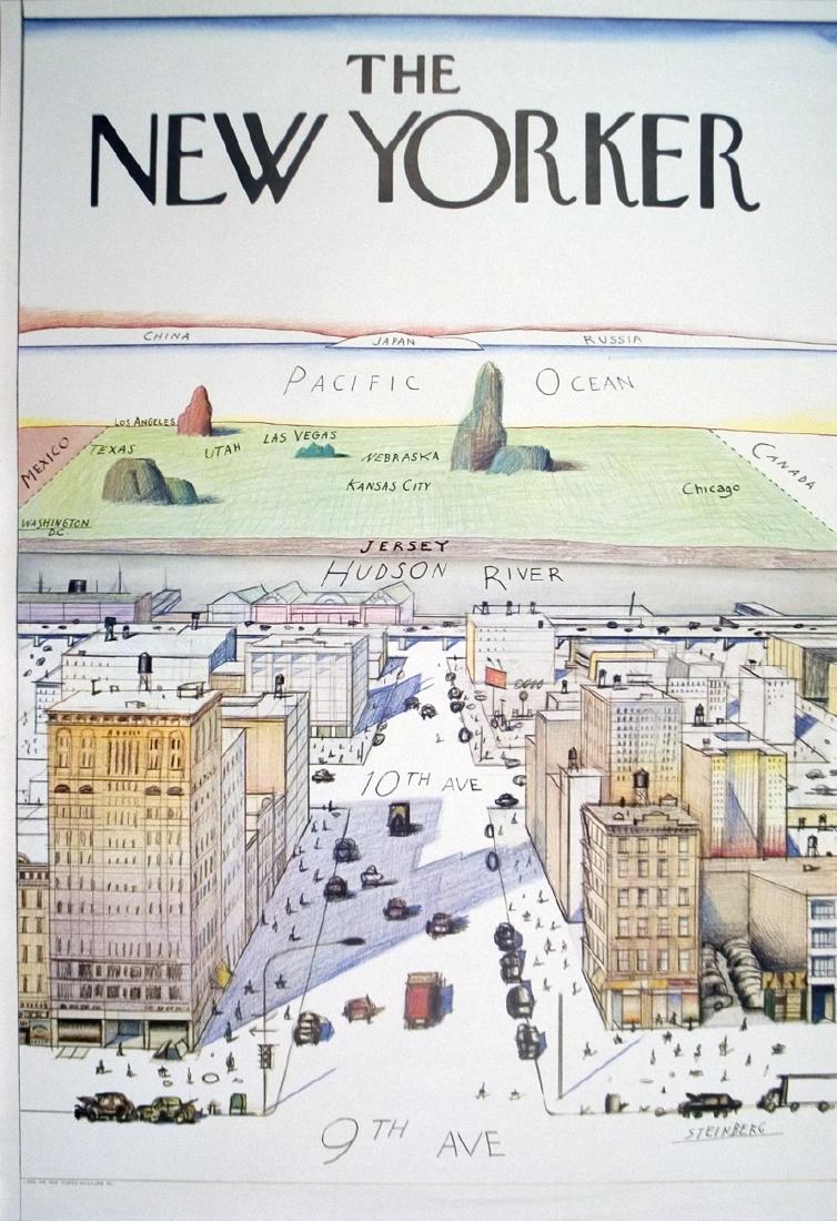 Saul Steinberg Offset Lithograph The New Yorker (1 of 1)