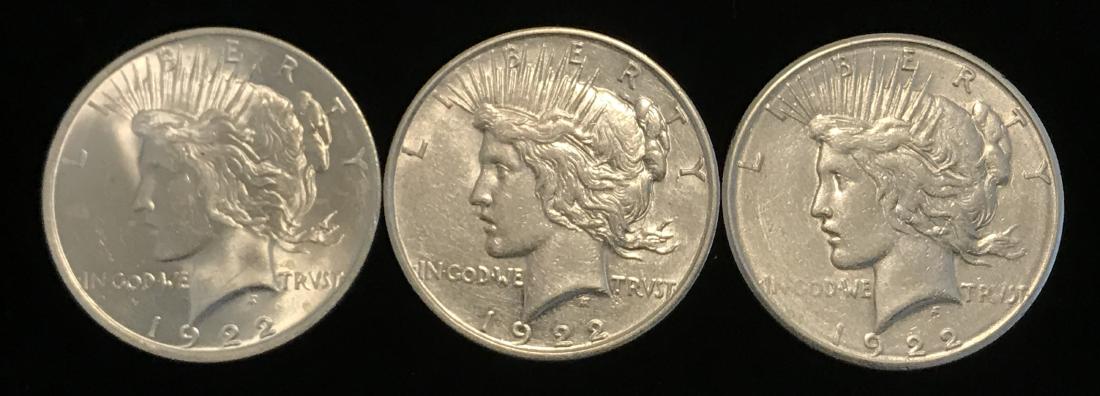 3 Silver Peace Dollars (1 of 2)
