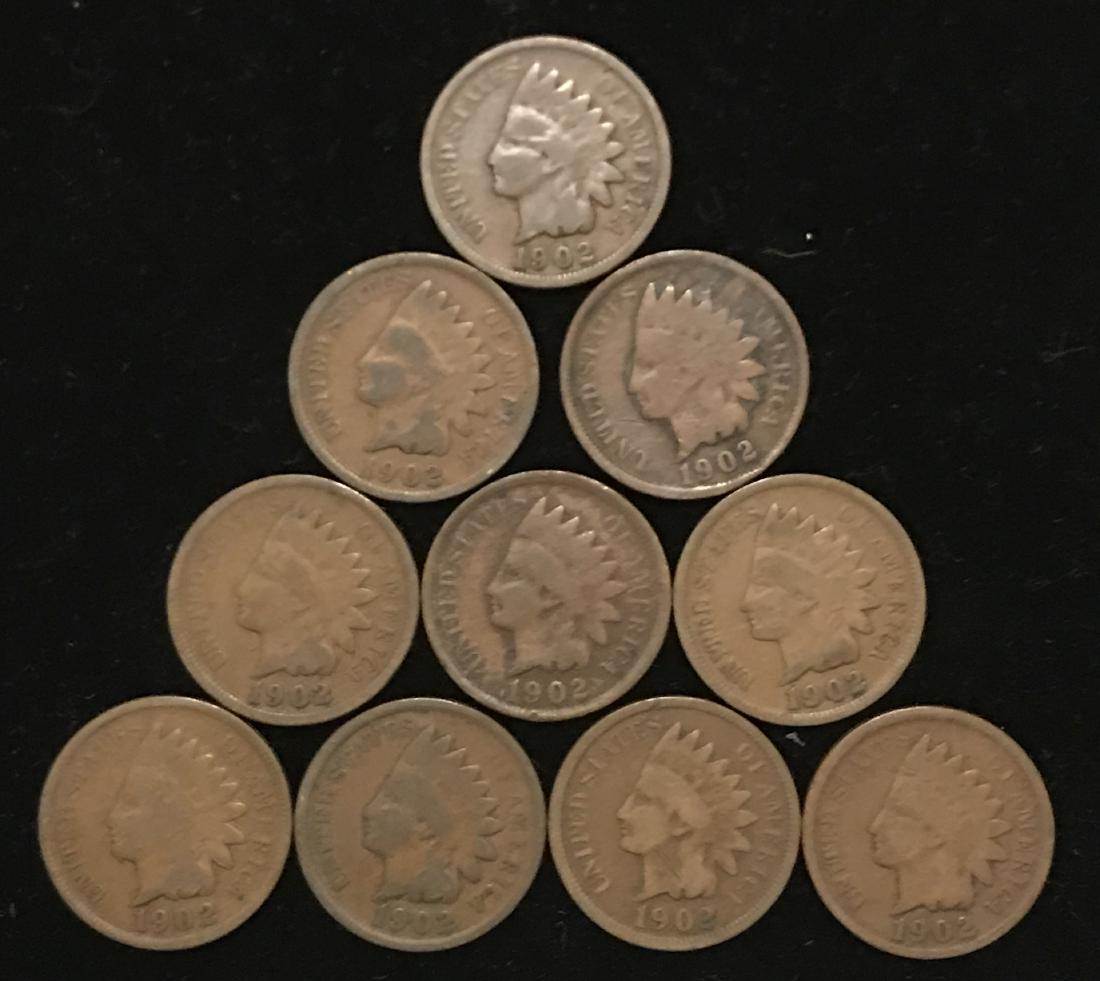 Collection of 10 Indian Head Cents (1 of 2)