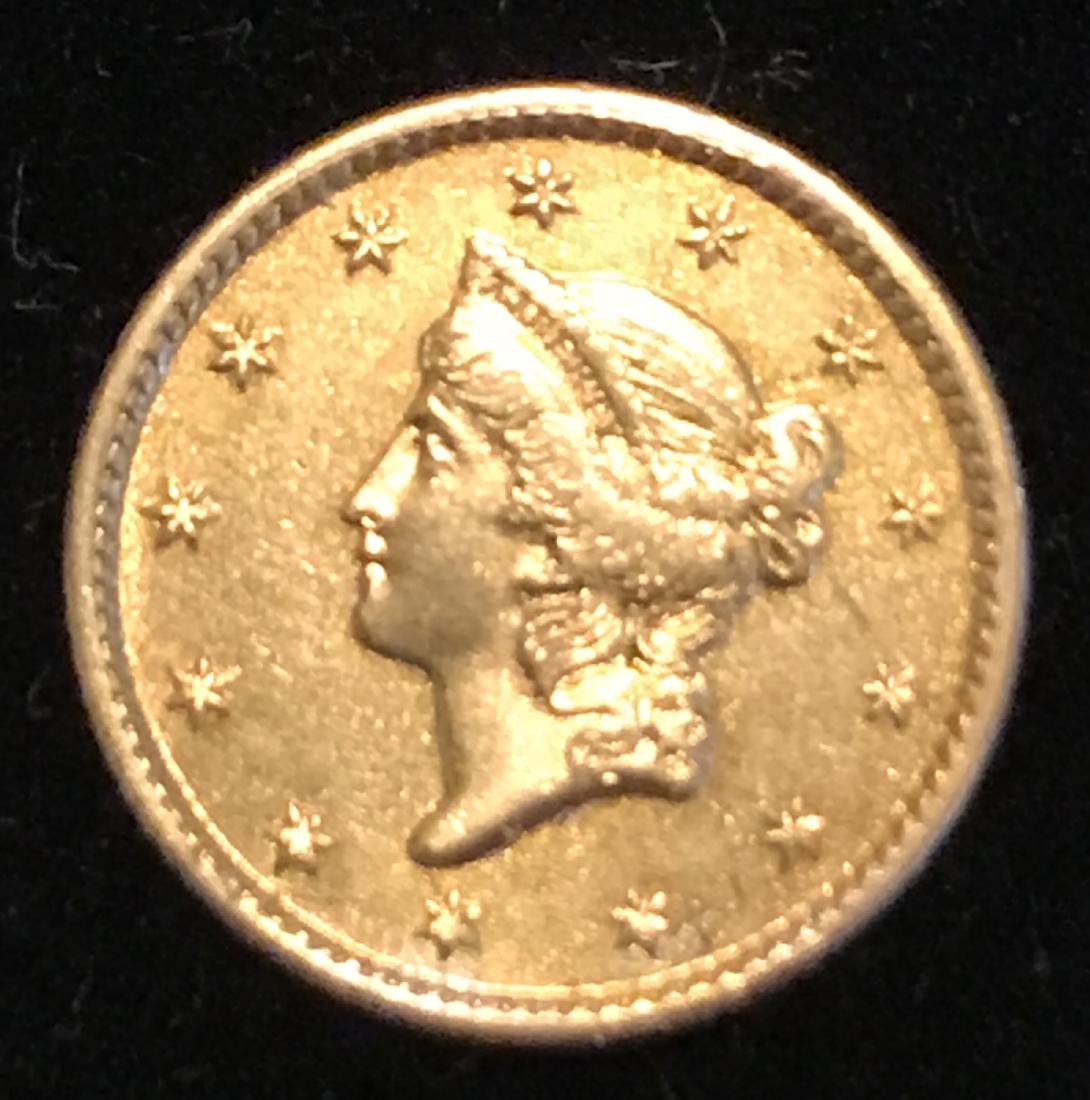 Gold Liberty Head $1: Gold Liberty Head $1 1849 "L" Open Wreath Gold $1 1849 .900 Gold Please note that this lot has a confidential reserve. When you leave a bid in advance of the auction, submit your maximum. The bidder w